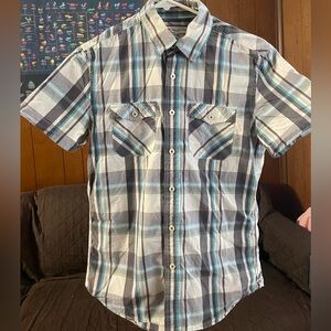 American Eagle Outfitters Vintage Fit Plaid Shirt( size: xs)
